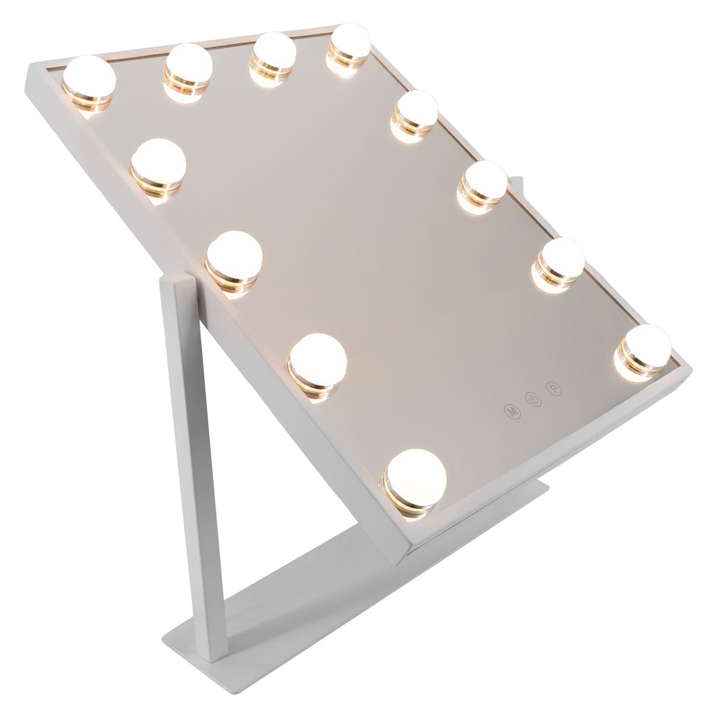 Espejo de Maquillaje LED Ameliora – Stella, con 12 Bombillas Regulables y Diseño Glam Elegante