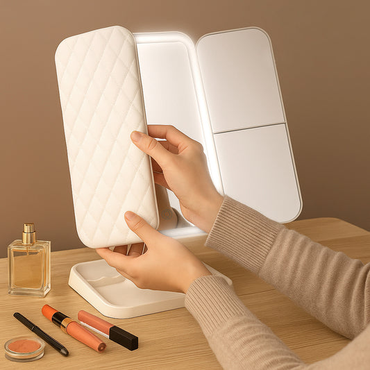 Espejo LED Plegable Ameliora – Aurea, Precisión y Estilo para tu Tocador